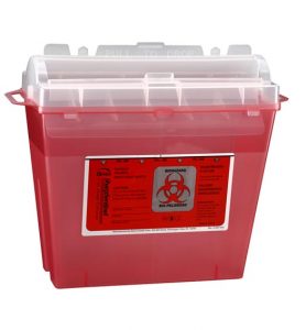 medical needle disposal container