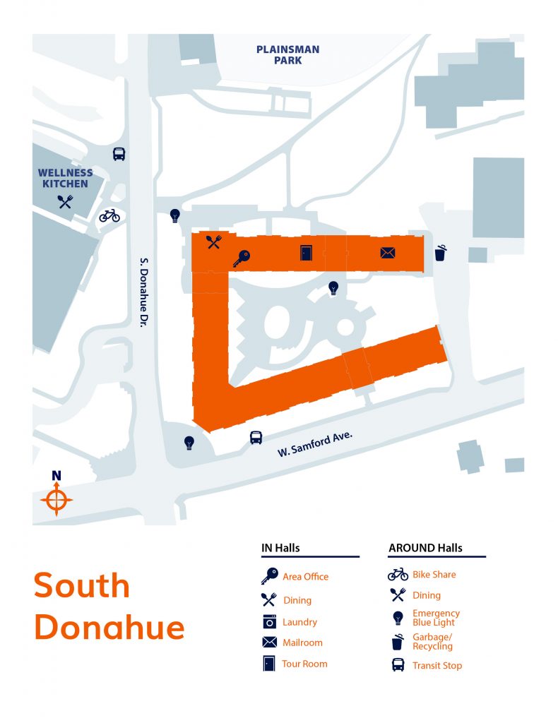 South Donahue neighborhood map